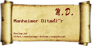 Manheimer Ditmár névjegykártya